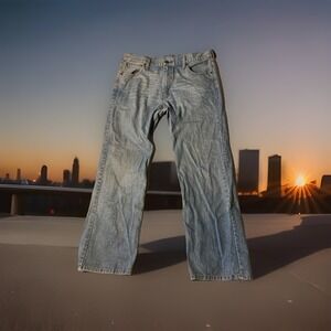 Levi's 569 Jeans Mens 36x34 Blue Cotton Denim Straight Leg Faded Workwear Travel